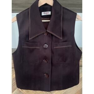 Bohemian Retro Vest in Dark Brown Oniyaa Brand Small (estimated)